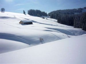 Hütte im Schnee-W620